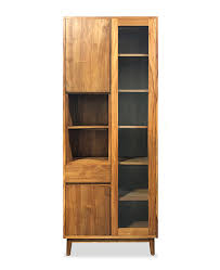 Labron Teak Display Cabinet With Glass