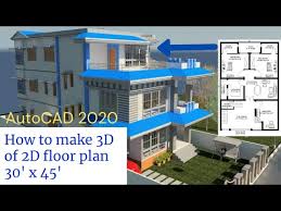 2d floor plan 30 x 45 in autocad 2019
