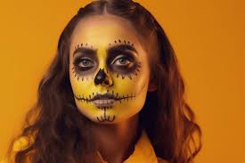 woman with creative halloween makeup