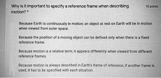 reference frame when describing motion