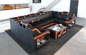 leather sectional sofa manhattan u shape
