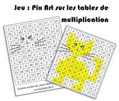 Jeu : Pixart des multiplications - Autonomie, Mathématiques CE1, CE2, CM1,  CM2 - La Salle des Maitres