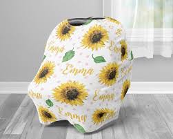 Sunflower Baby Carseat Cover Girl