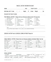Patient Medical History Template Patient Medical History Form