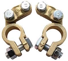 The terminal is a kind of clamping device. Ampper Brass Battery Terminal Connectors 1 Pair Top Post Battery Terminals Clamp Set For Marine Car Boat Rv Vehicles Replacement Parts Battery Accessories