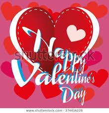 Happy Valentines Day Greeting Card Big Stock Vector Royalty Free