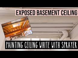 Exposed Basement Ceiling Painted White