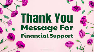 messages for financial support