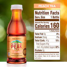 gold peak iced tea peach tea nutrition
