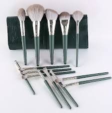 dark green beauty makeup brush set