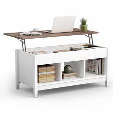 Dual rotatable drawers and a hidden storage offer ample space for storing. Costway Lift Top Coffee Table W Hidden Compartment And Storage Shelves Modern Furniture On Sale Overstock 18298805