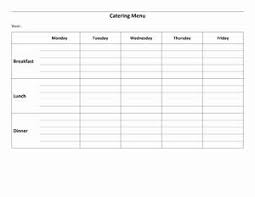 Weekly Catering Menu Open Office Templates