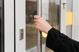 Chrome Glass Door Handle Outdoors