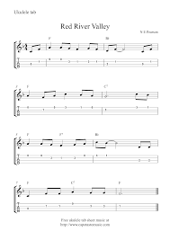 Practice these 10 easy ukulele songs for beginners. Free Printable Sheet Music Free Ukulele Tab Sheet Music Red River Valley