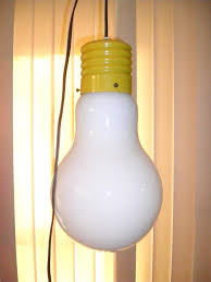Mid Century 60s 70s Big Light Bulb Hanging Retro By Agelessfinds Hanging Pendant Lamp Lamp Hanging Lamp