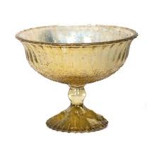 Buy Gold Mercury Glass Bowl On Pedestal