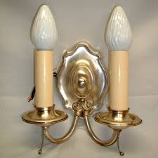 Two Armed Wall Sconce Silver Old