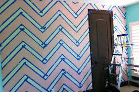 How To Paint A Chevron Wall Project