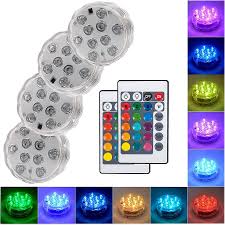 Us 3 55 29 Off 10 Led Remote Controlled Rgb Submersible Light Battery Operated Underwater Night Lamp Outdoor Vase Bowl Garden Party Decoration In