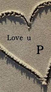 P Letter Sand Heart Wallpaper
