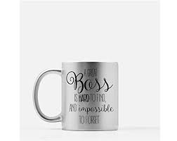 A Great Boss Is Hard To Find And Impossible To Forget Metallic Mug Thank You Teacher Colleague Goodbye Supervisor Goodbye Farewell Gift