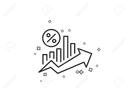 Loan Percent Growth Chart Line Icon Discount Sign Credit Percentage