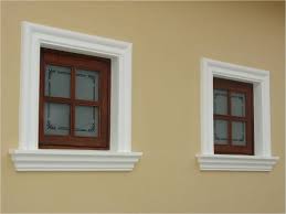 Molduras de concreto lisa para portas, janelas, rodapés e fachadas. Molduras De Cimento Janela Pintura Exterior De Casa Molduras Projeto De Janela