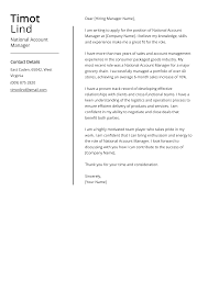 national account manager cover letter