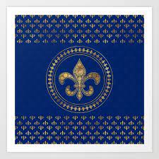 Gold And Royal Blue Art Print By