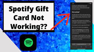 spotify gift card not working problem