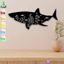 Shark Silhouette Wall Art Svg Laser Cut