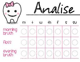 Teeth Brushing Chart Printable Instant Download