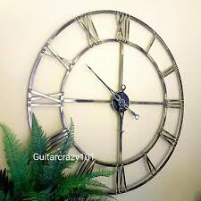 xl skeleton style wall clock metal