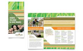 Lawn Care Mowing Brochure Template Design