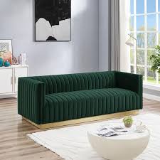 atson modern furniture luxury living room dark green velvet sofa couch