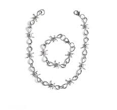 gothic wire necklace set punk bracelet
