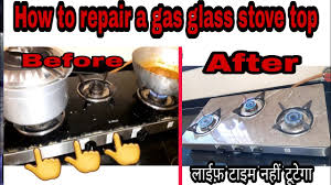 3 burner gas glass stove top