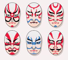 premium vector an kabuki mask set