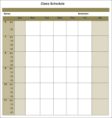 College Schedule Templates 12 Free Word Excel Pdf Format