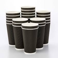 Wholesale custom recyclable printed disposable corrugated ripple hot coffee paper cup with. Buy 16 Ounce Paper Coffee Cups 25 Ripple Disposable Paper Cups Leakproof Recyclable Black Paper Hot Cups Insulated Matching Lids Sold Separately Restaurantware Online In Indonesia B01kq7oglk