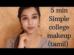 simple college glow makeup in tamil