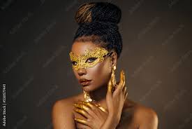 golden venetian carnival mask