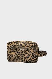 leopard pattern makeup and travel bag