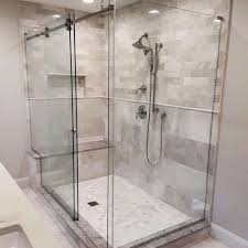sliding frameless glass shower door