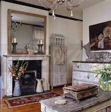 Large Mirror Above Marble Fireplace