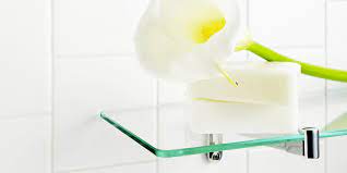 Custom Cut Glass Shower Shelves