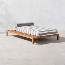 Rollie Modern Teak Outdoor Daybed With
