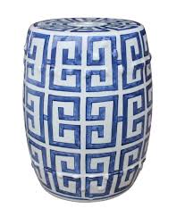 Blue And White Greek Key Porcelain