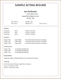 Acting Resume Template Build Your Own Now Puentesenelaire Cover Letter