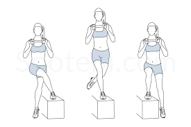 Step Up Crossover Illustrated Exercise Guide